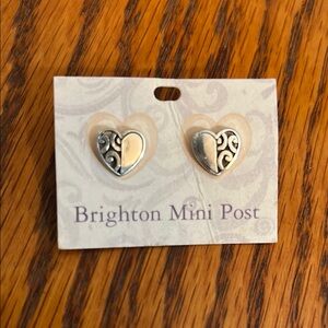 NWT Brighton Silver colored Heart Earrings J20400
